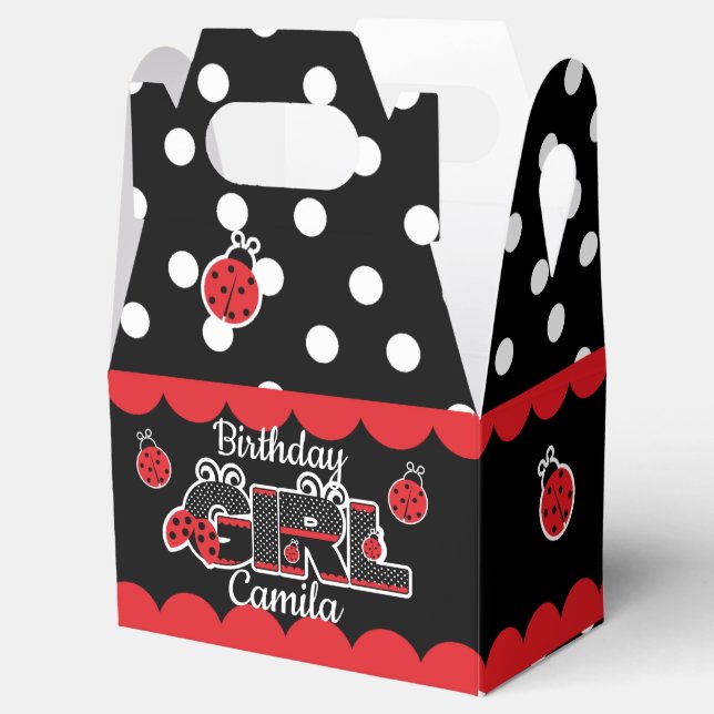 Caja Para Regalos Chica de cumpleaños de Favor Box ladybug (Abierto)