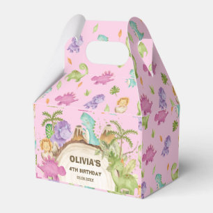 Caja Para Regalos Chica de dinosaurios amigables con los dulces cump