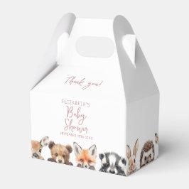 Caja Para Regalos Chica de ducha de bebé de animales del bosque de m