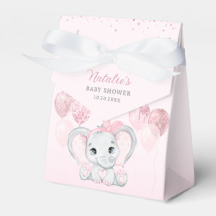 Caja Para Regalos Chica de elefante cúbico color agua rosa Baby Show