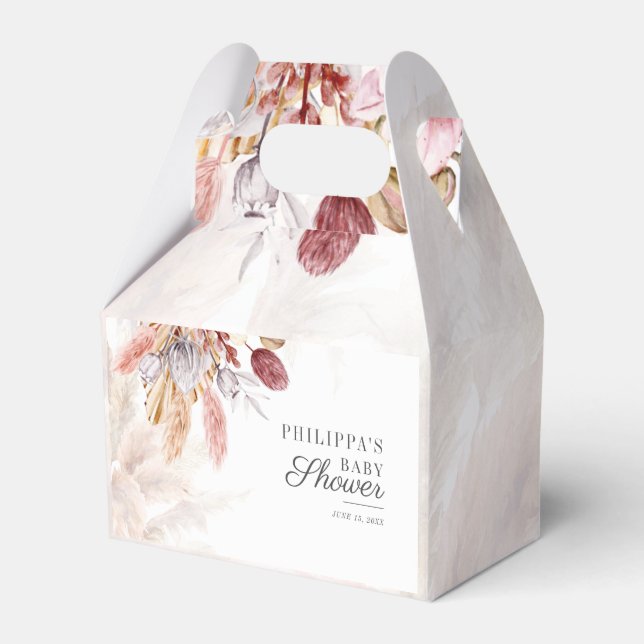Caja Para Regalos Chica de Flores Secas Boho Pampas Baby Shower (Front Side)