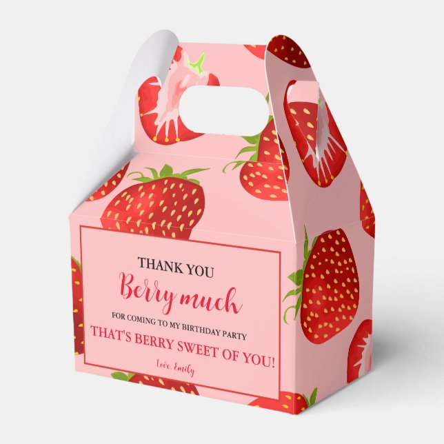 Caja Para Regalos Chica de fresa Cumpleaños Berry Sweet| Berry First (Front Side)