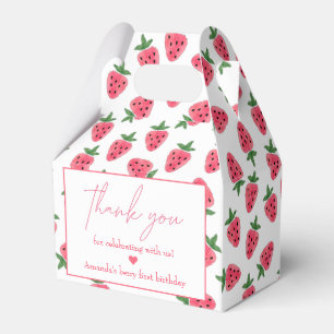 Caja Para Regalos Chica de fresa primera fiesta de cumpleaños gracia
