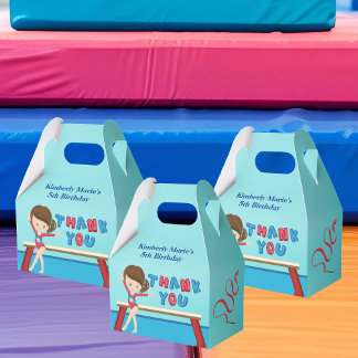 Caja Para Regalos Chica de Gimnasia Cute Gimnast Niños Fiesta de cum