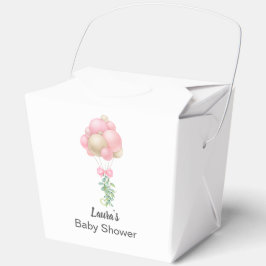 Caja Para Regalos Chica de globos rosados minimalistas Baby Shower