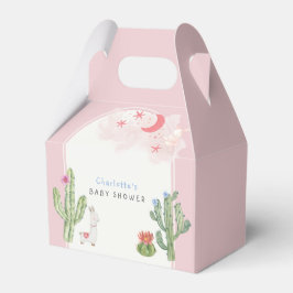 Caja Para Regalos Chica de Juguetes de Arco Rosado de Cactus Baby Sh