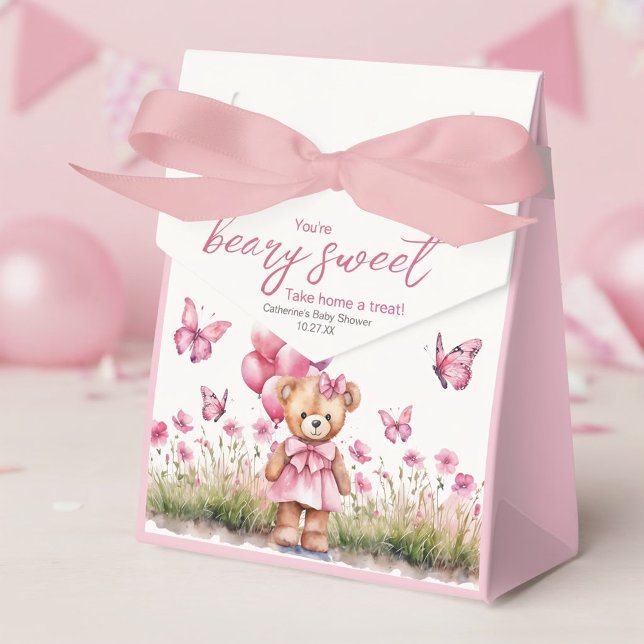 Caja Para Regalos Chica de mariposa rosa con globo Bear Teddy Bear B (Subido por el creador)