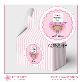 Caja Para Regalos Chica de Rayas Rosadas con Letrero Personalizable 