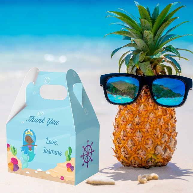 Caja Para Regalos Chica de sirenas afroamericana hijos Fiesta de cum (Subido por el creador)