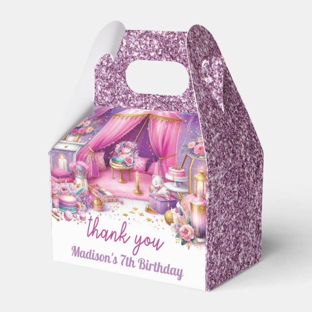 Caja Para Regalos Chica de Sleepover Personalizado de cumpleaños Pin (Front Side)