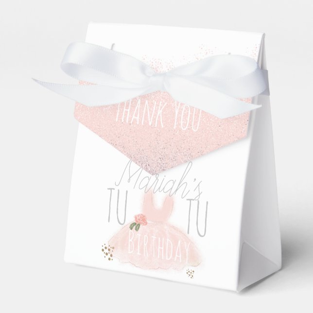 Caja Para Regalos Chica de Tutú Mínimo Cumpleaños Cumple Dos Brillo  (Front Side)