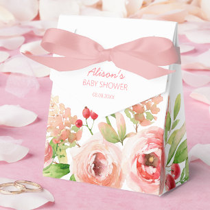 Caja Para Regalos Chica de vegetación floral rosa rosa Baby Shower