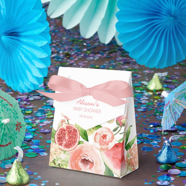 Caja Para Regalos Chica de vegetación floral rosa rosa Baby Shower (Subido por el creador)