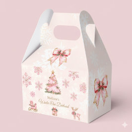 Caja Para Regalos Chica de Winter Onderland cumpleaños 1 rosa copo d