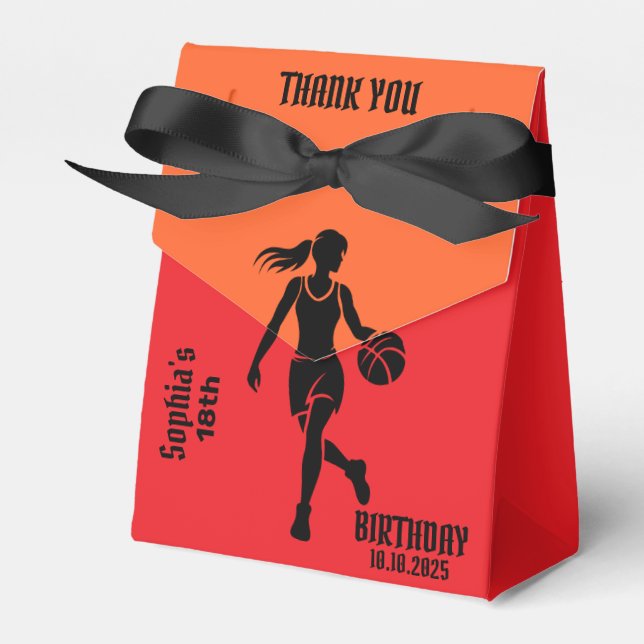 Caja Para Regalos Chica del jugador de baloncesto, equipo del Chica  (Front Side)