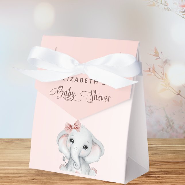 Caja Para Regalos chica elefante Baby Shower rosa dorado (Subido por el creador)