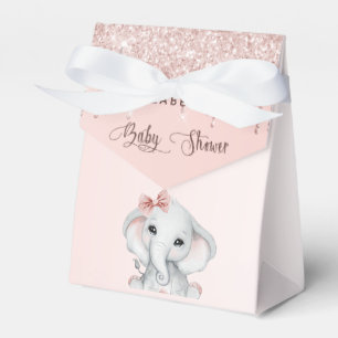 Caja Para Regalos chica elefante de Baby Shower oro rosa rosado