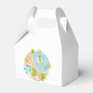 Caja Para Regalos Chica fiesta de la piscina en la playa de verano d