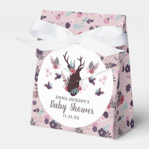 Caja Para Regalos Chica floral de color de malva Baby Shower de la