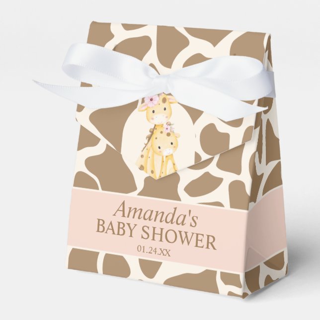 Caja Para Regalos Chica Giraffe Baby Shower Favor Box (Front Side)