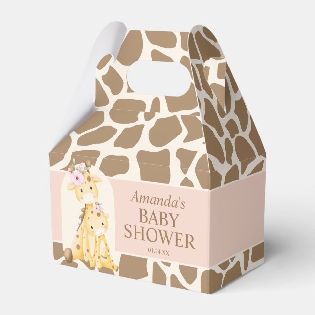 Caja Para Regalos Chica Giraffe Baby Shower Gable Box (Front Side)