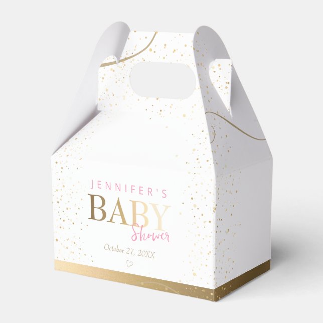 Caja Para Regalos Chica Gold Sparkle Baby Shower (Front Side)