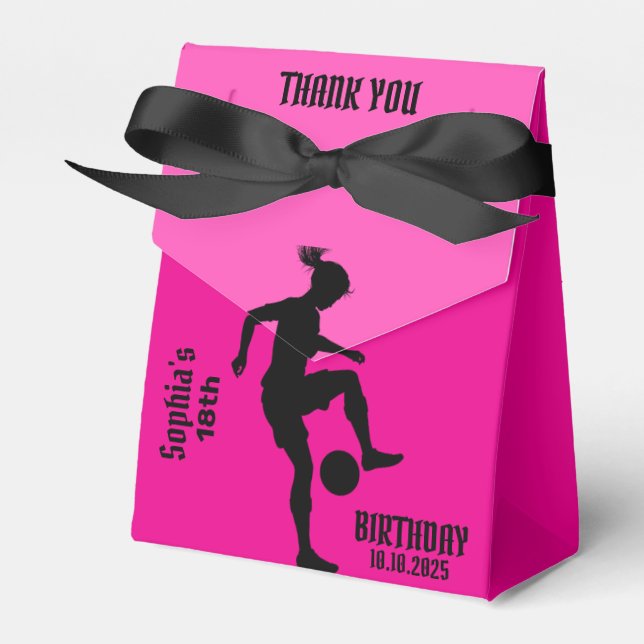 Caja Para Regalos Chica jugador de fútbol, equipo Chica de fútbol (Front Side)