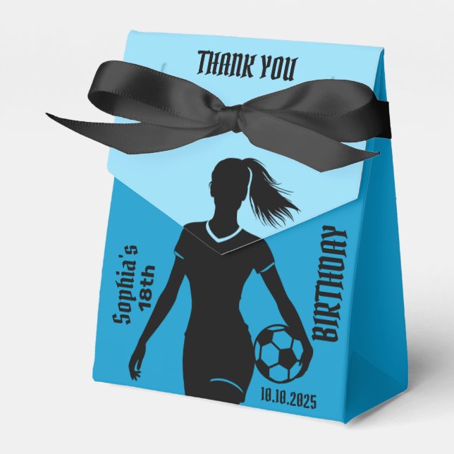 Caja Para Regalos Chica jugador de fútbol, equipo Chica de fútbol (Front Side)
