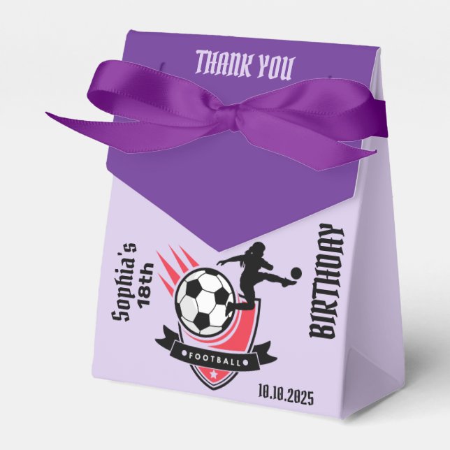Caja Para Regalos Chica jugador de fútbol, equipo Chica de fútbol (Front Side)
