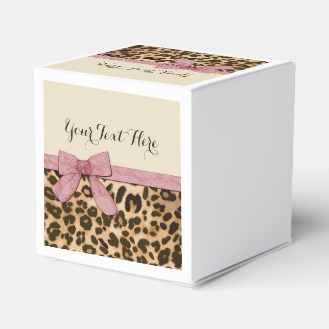 Caja Para Regalos Chica Leopard Print Baby Pink Bow (Reverso Costado)