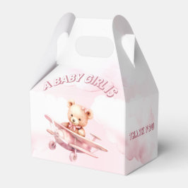 Caja Para Regalos Chica lindo piloto de oso bebé piloto avión rosado