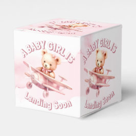 Caja Para Regalos Chica lindo piloto de oso bebé piloto avión rosado