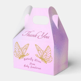 Caja Para Regalos Chica Mariposa Rosa Sparkly Whimsical Baby Shower