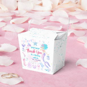 Caja Para Regalos Chica Pink Purple Mermaid Primer Cumpleaños Gracia