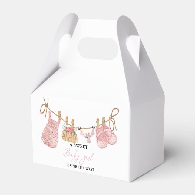 Caja Para Regalos Chica rosa Bohemian Clothes Baby Shower (Front Side)