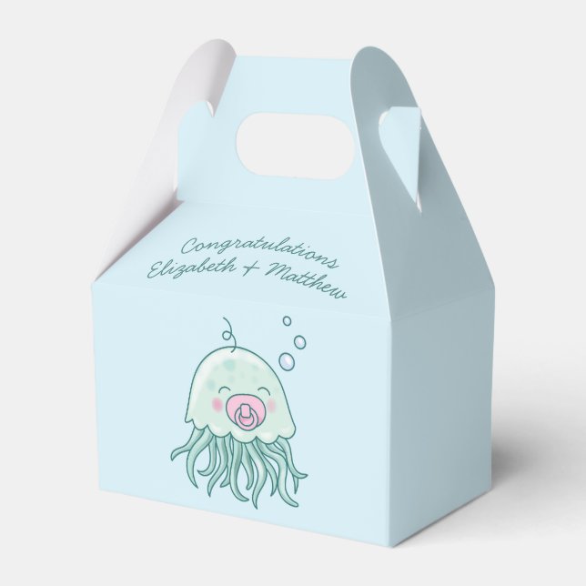 Caja Para Regalos Chica rosa de Cute Jellyfish Baby Shower Kawaii (Front Side)