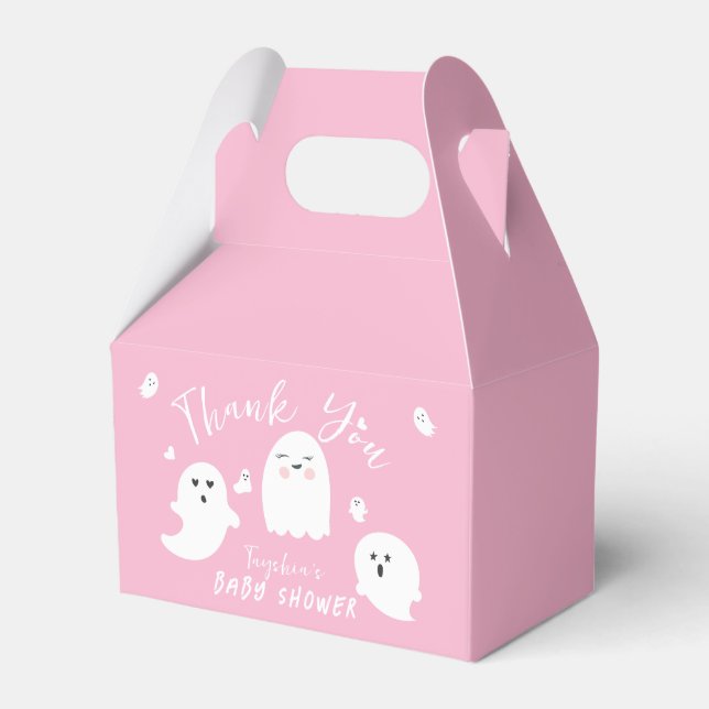 Caja Para Regalos Chica rosa Halloween Ghost Baby Shower (Front Side)