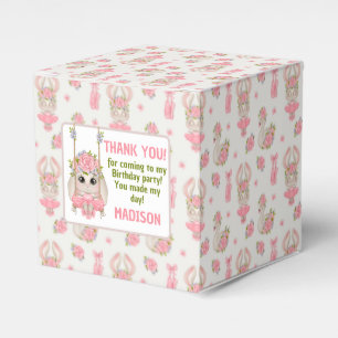 Caja Para Regalos Chica rosa pastel de conejo con temática balerina