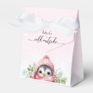 Caja Para Regalos Chica rosa pingüino lindo Baby Shower