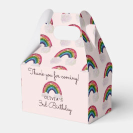 Caja Para Regalos Chica rosado Cumpleaños Arcoiris