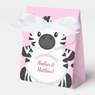 Caja Para Regalos Chica rosado zebra Baby Shower Safari