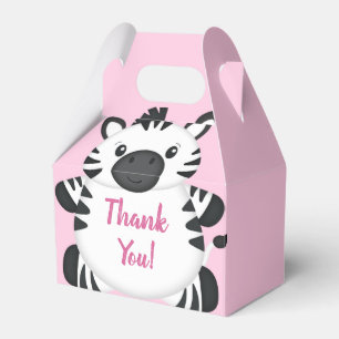 Caja Para Regalos Chica rosado zebra Baby Shower Safari