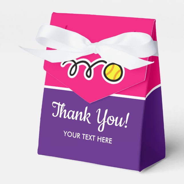 Caja Para Regalos Chica softball personalizado deportivo Cumpleaños  (Front Side)