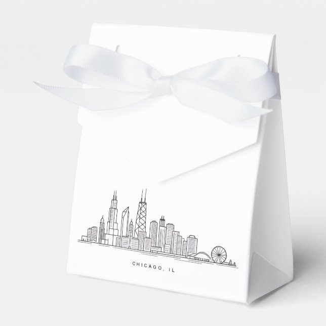 Caja Para Regalos Chicago IL Cityscape Illustration (Front Side)