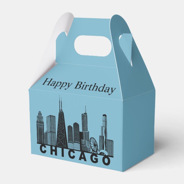 Caja Para Regalos Chicago Skyline Silhouette  (Front Side)