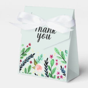 Caja Para Regalos Chicas de moda Flores de color de agua Baby Shower