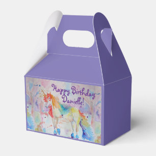 Caja Para Regalos Chicas de Rainbow Unicorn Favor de Pastel de Cumpl