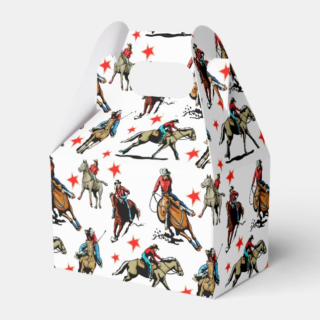 Caja Para Regalos Chicas De Rodeo Del Oeste En Caballos (Front Side)