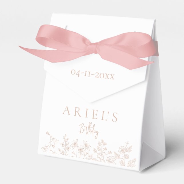 Caja Para Regalos Chicas modernos y elegantes con flores de cumpleañ (Front Side)