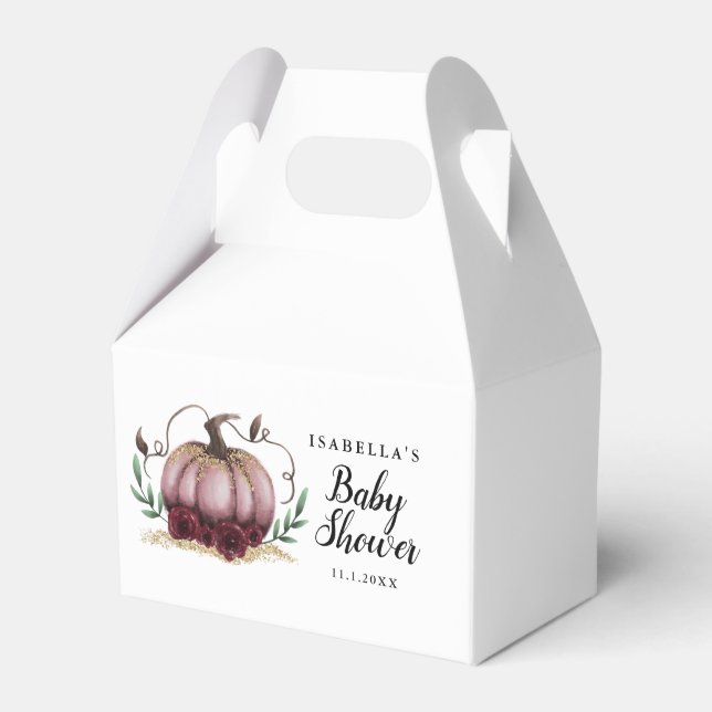 Caja Para Regalos Chicas Pequeña Calabaza Baby Shower (Front Side)